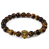 2017 Leopard Tiger Eye Lion Head Bracelet Owl Buddha beads Bracelets Bangles Charm Natural Stone Bracelet yoga Jewelry Men Women