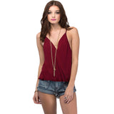 2016 Hot Sale Summer Women Shirt Sexy V-neck Camis Chiffon Tops Casual Sleeveless Solid Ladies Blouse Tops Fashion Camisas Mujer