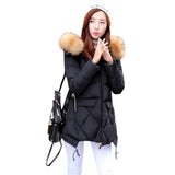 2016 New Winter Coat Fashion Thick Warm Medium-long Down Cotton Parkas Wadded Jacket Women Female Padded Overcoat Hooded Outwear