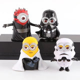 4pcs/set 8cm cute Minion Cos star wars  Maul Darth Vader Stormtrooper Luke Skywalker PVC Action Figures Toys